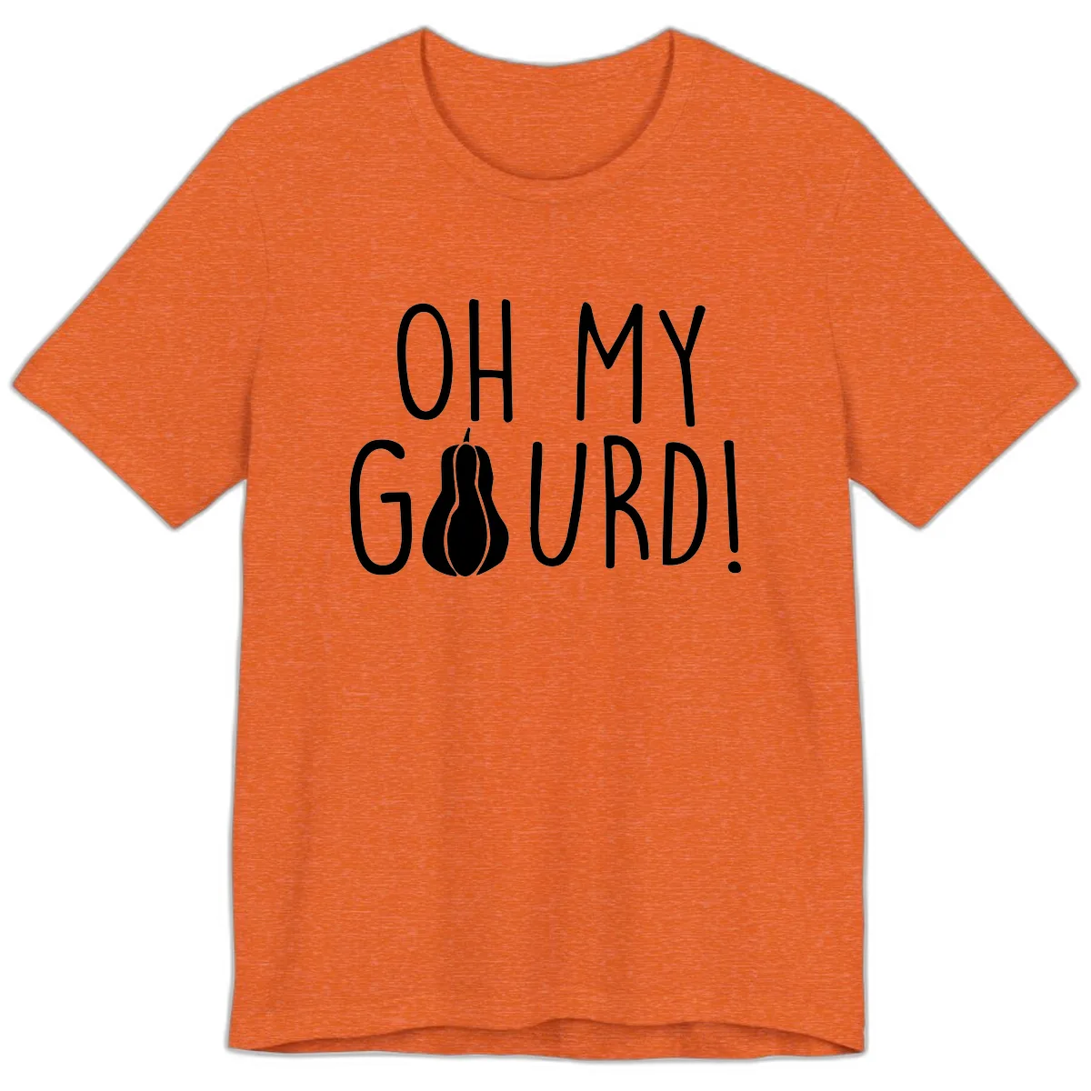Oh My Gourd Thanksgiving Pun Design Premium T-Shirt in Heather Orange